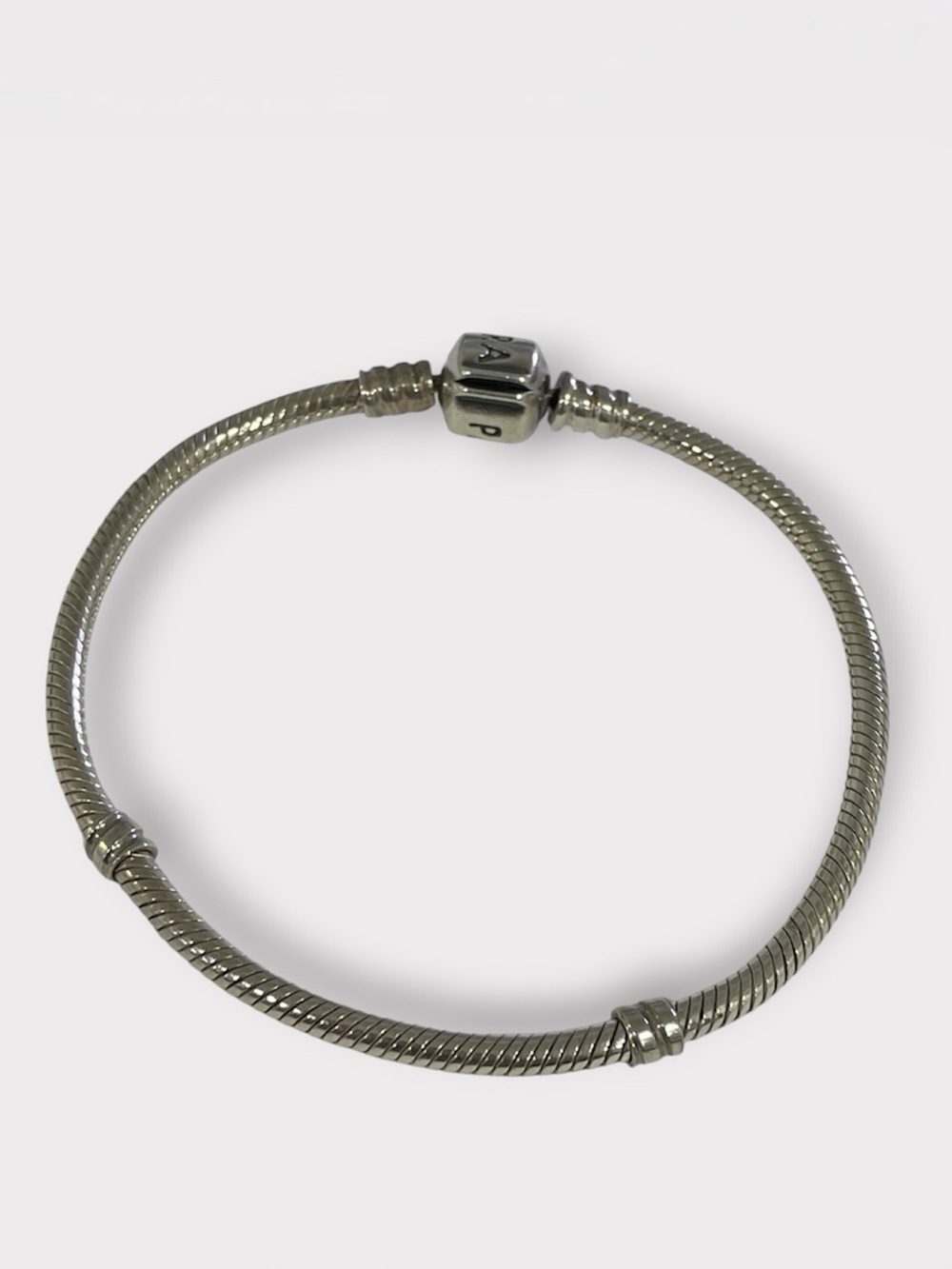 🎁FREE GIFT *AS IS* Pandora Moment Sterling Snake Chain Charm Bracelet